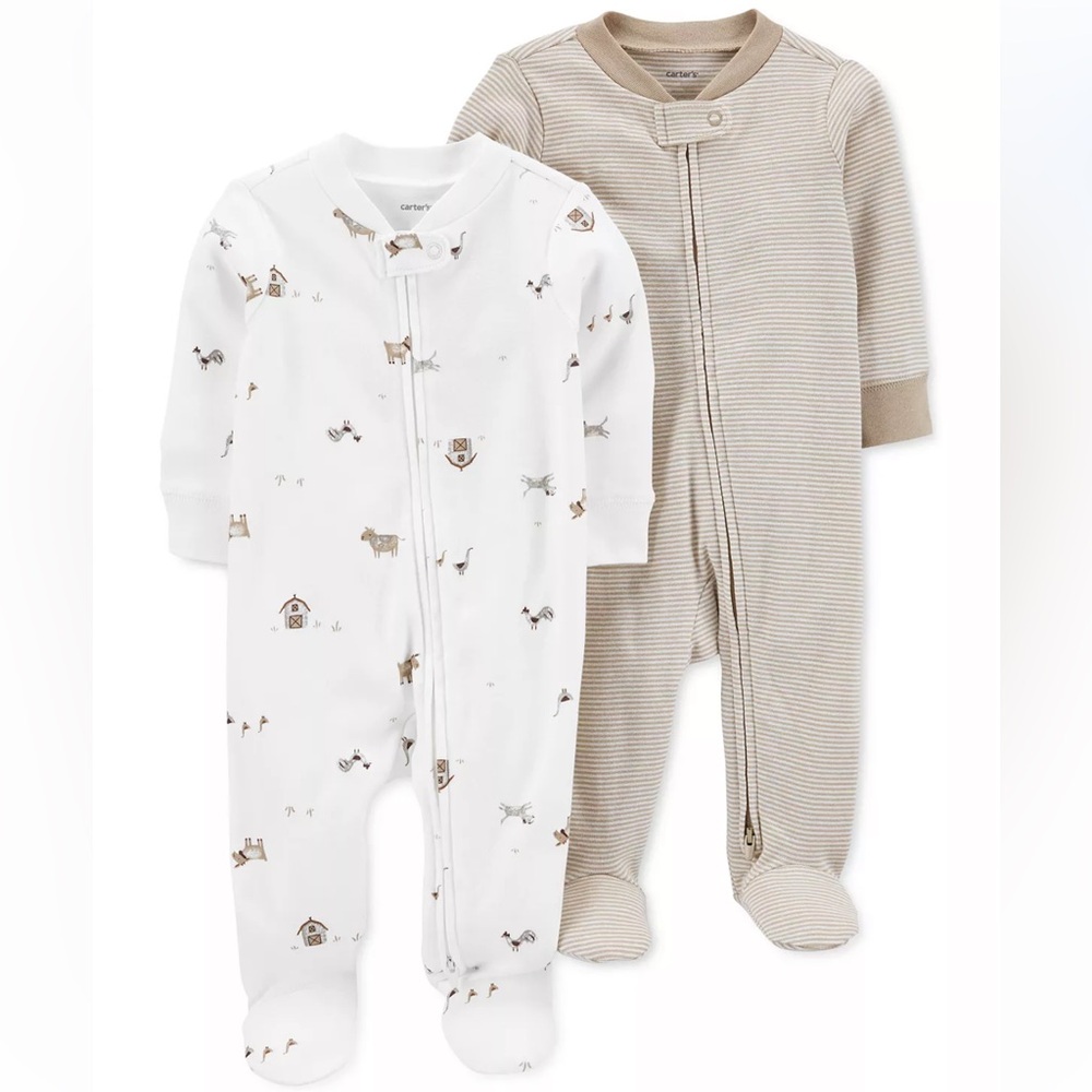 CARTER'S
Baby Boys or Baby Girls Two Way Zip Footed Coveralls, Pack of 2